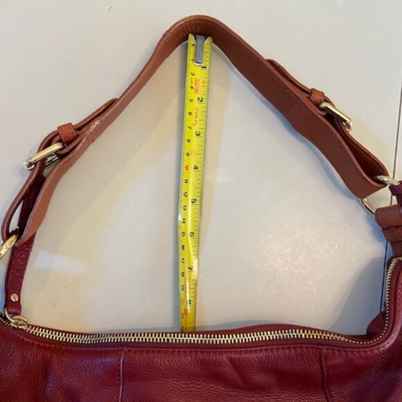 ISAAC MIZRAHI | Pebbled Leather Hobo Shoulder Bag with Tassel - Picture 11 of 14